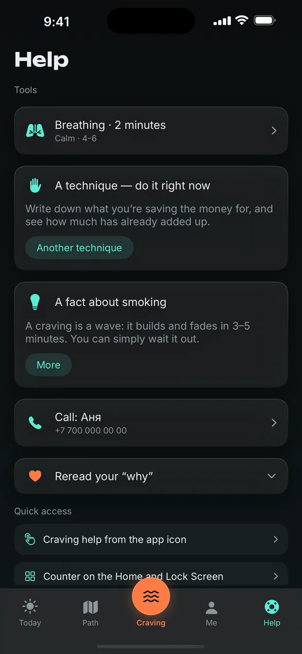 Tools for the minute it hits: breathing, a technique, a fact, a call.