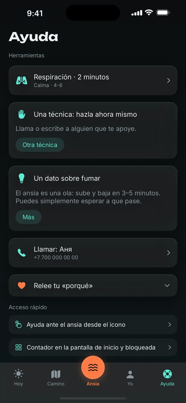 Herramientas para ese minuto: respiración, una técnica, un dato, una llamada.